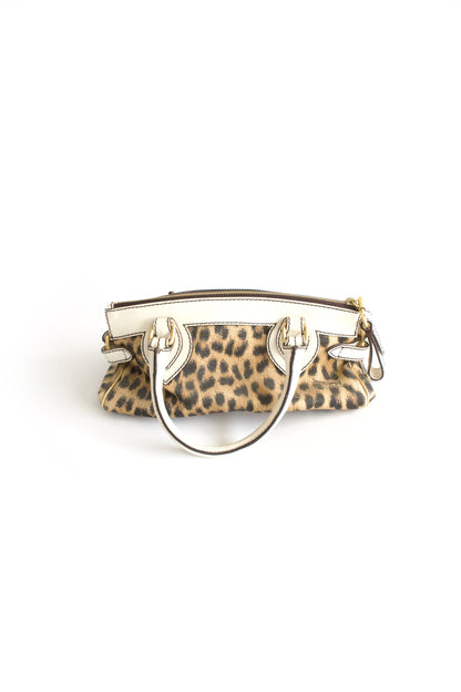 Roberto Cavalli cheetah print canvas handbag