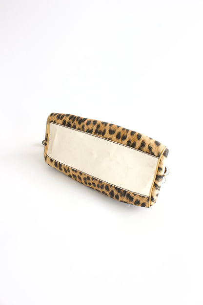Roberto Cavalli cheetah print canvas handbag