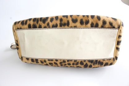 Roberto Cavalli cheetah print canvas handbag