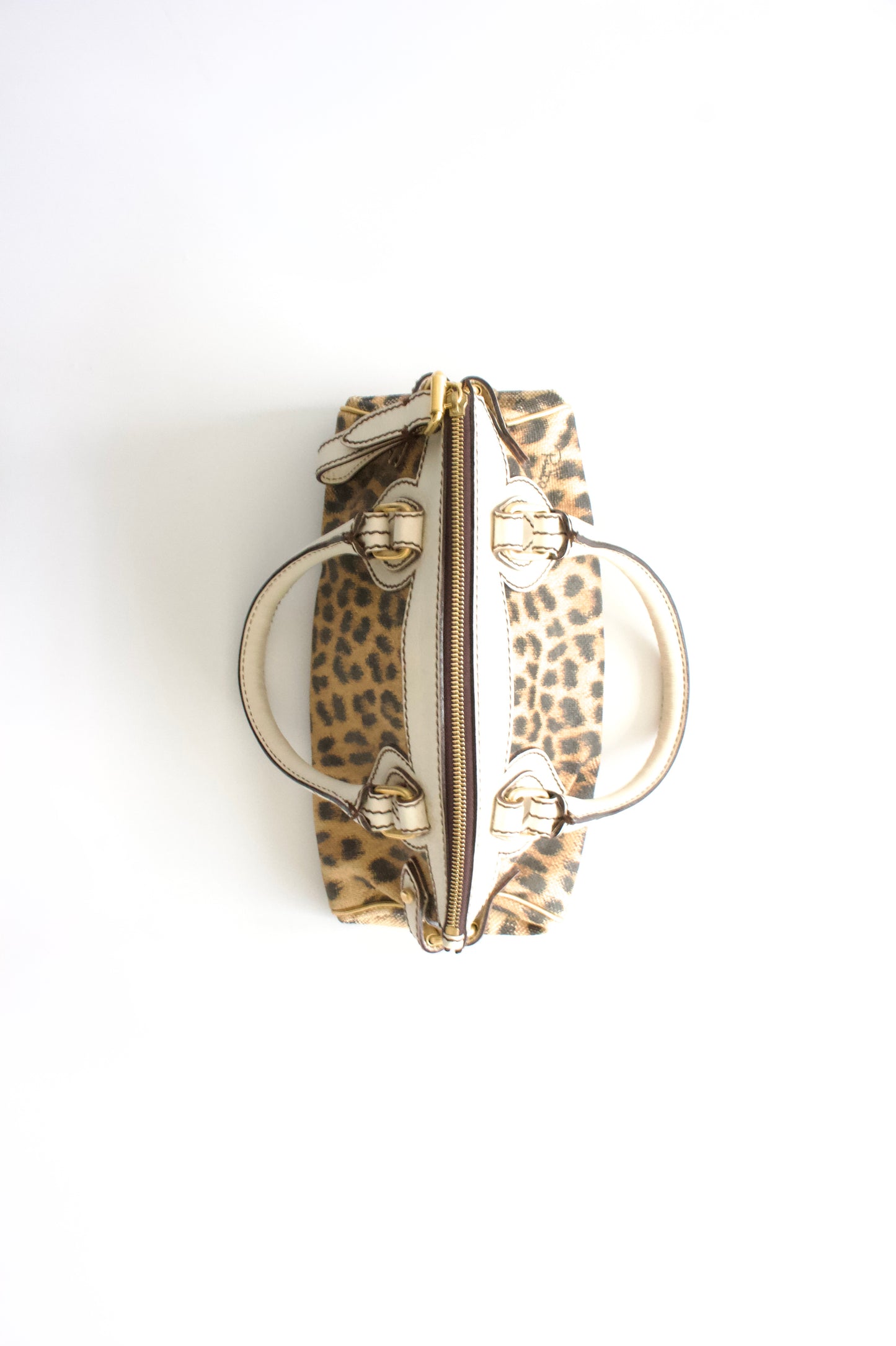 Roberto Cavalli cheetah print canvas handbag