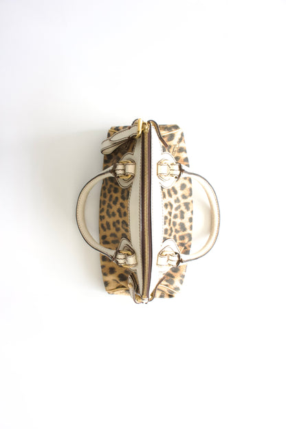 Roberto Cavalli cheetah print canvas handbag