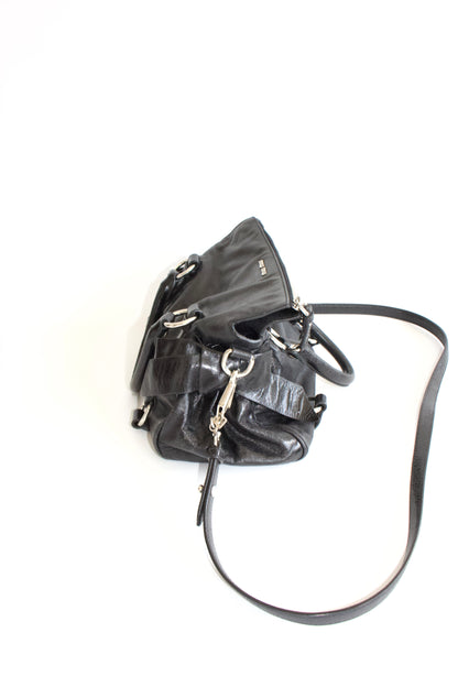 Miu Miu black Vittelo leather mini  'Bow' bag