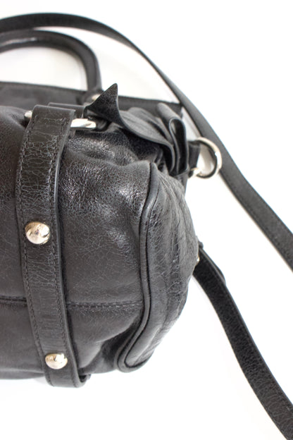 Miu Miu black Vittelo leather mini  'Bow' bag