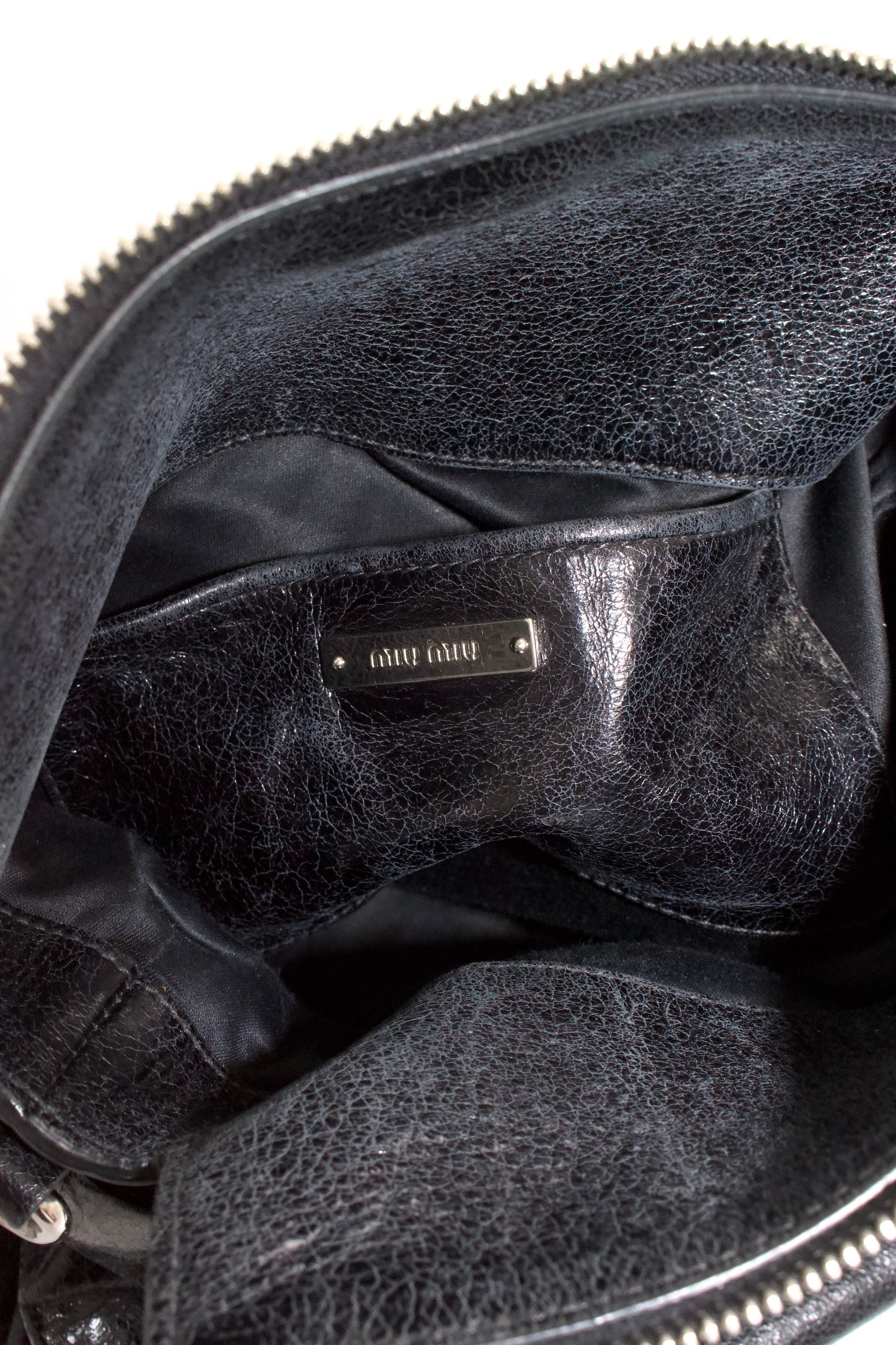 Miu Miu black Vittelo leather mini  'Bow' bag