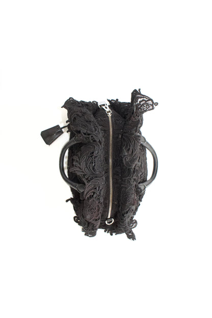 Prada FW 2008 black Lace Pizzo S Bowler handbag