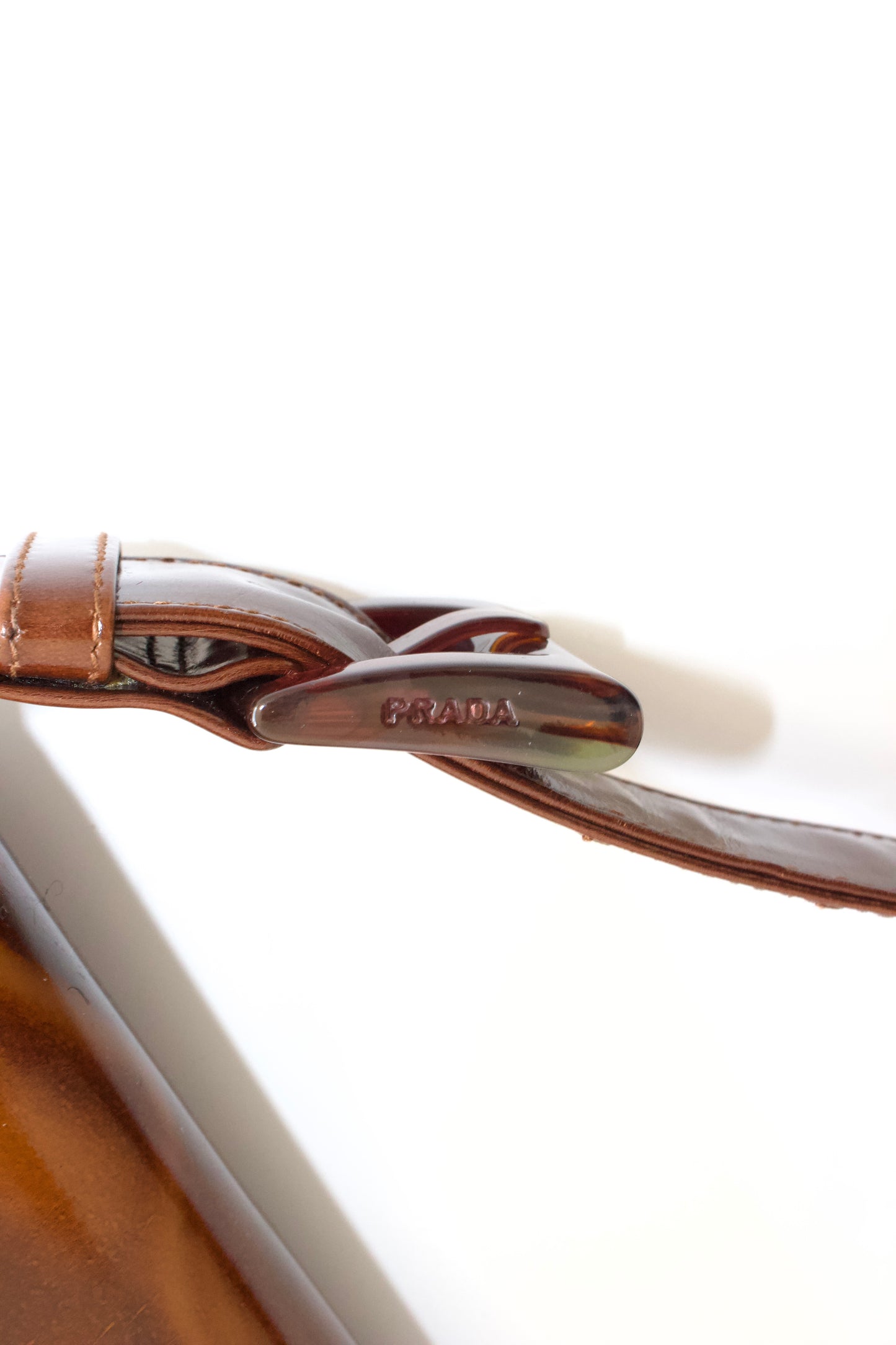 Prada Cleo brown patent leather Stampa Giraffa shoulder bag