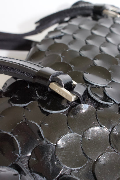 Prada SS 2000 black disc shoulder bag