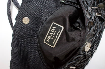 Prada SS 2000 black disc shoulder bag