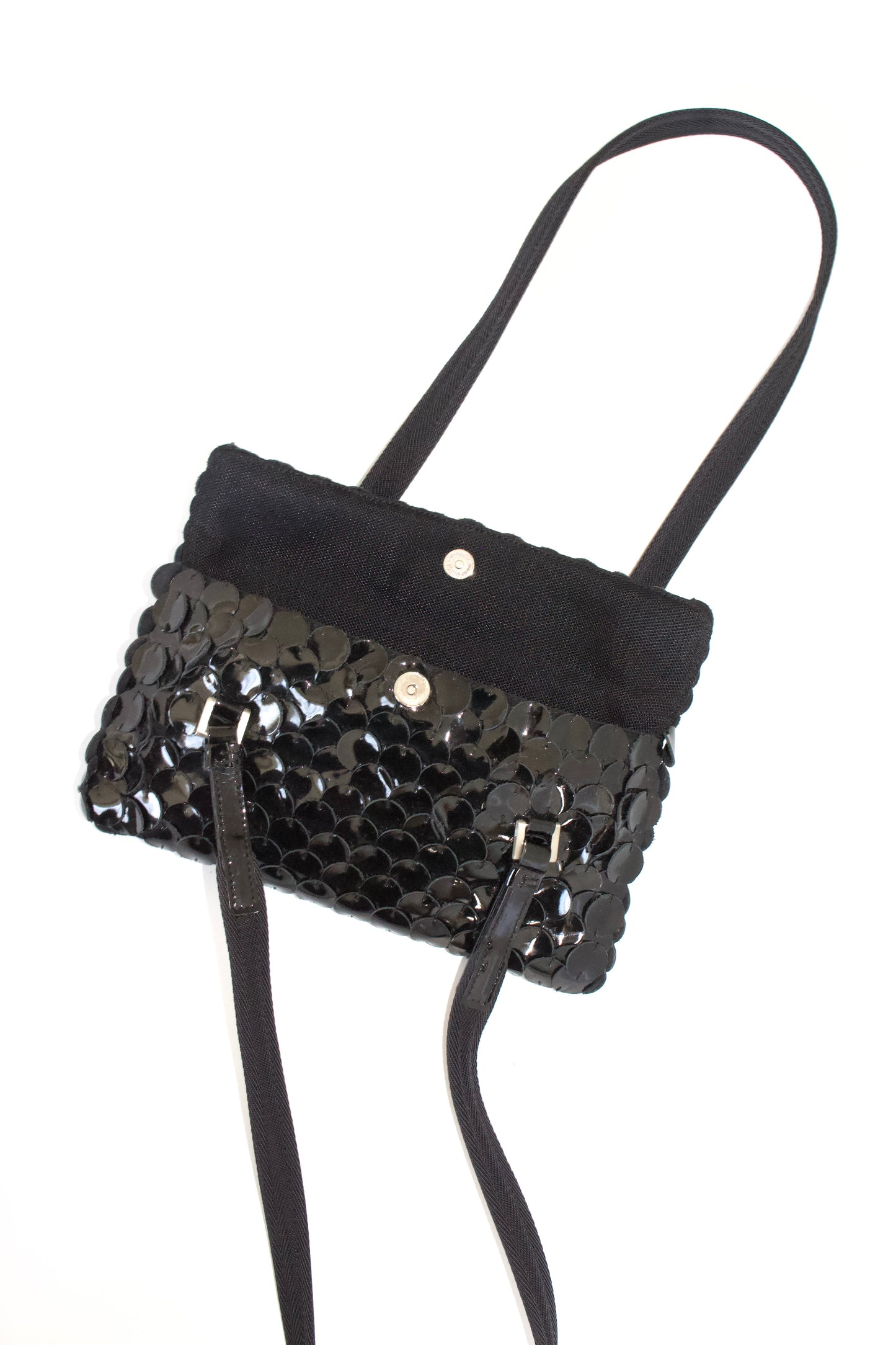 Prada SS 2000 black disc shoulder bag