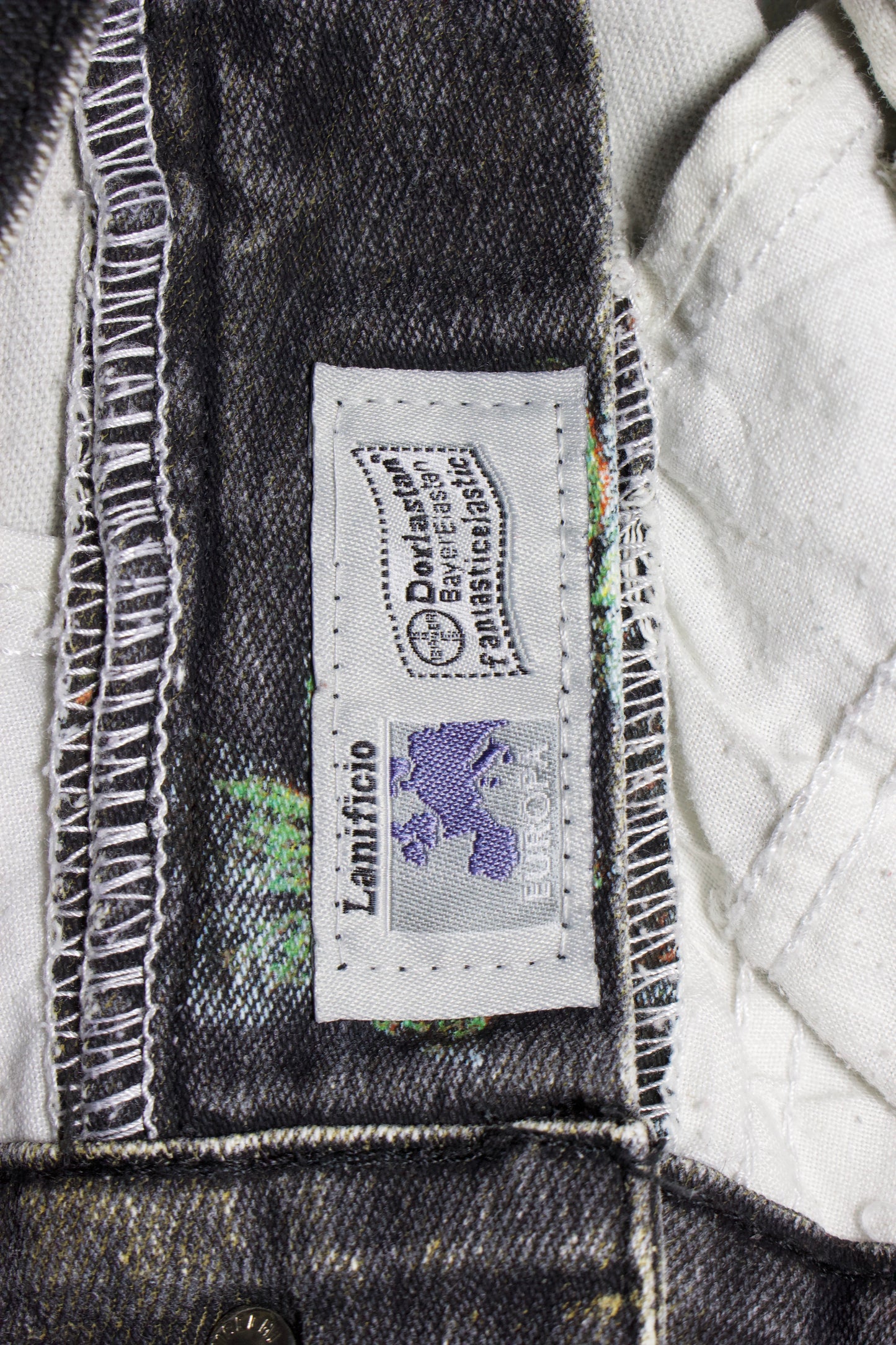 Roberto Cavalli FW 1994 black floral 'Renaissance' jeans