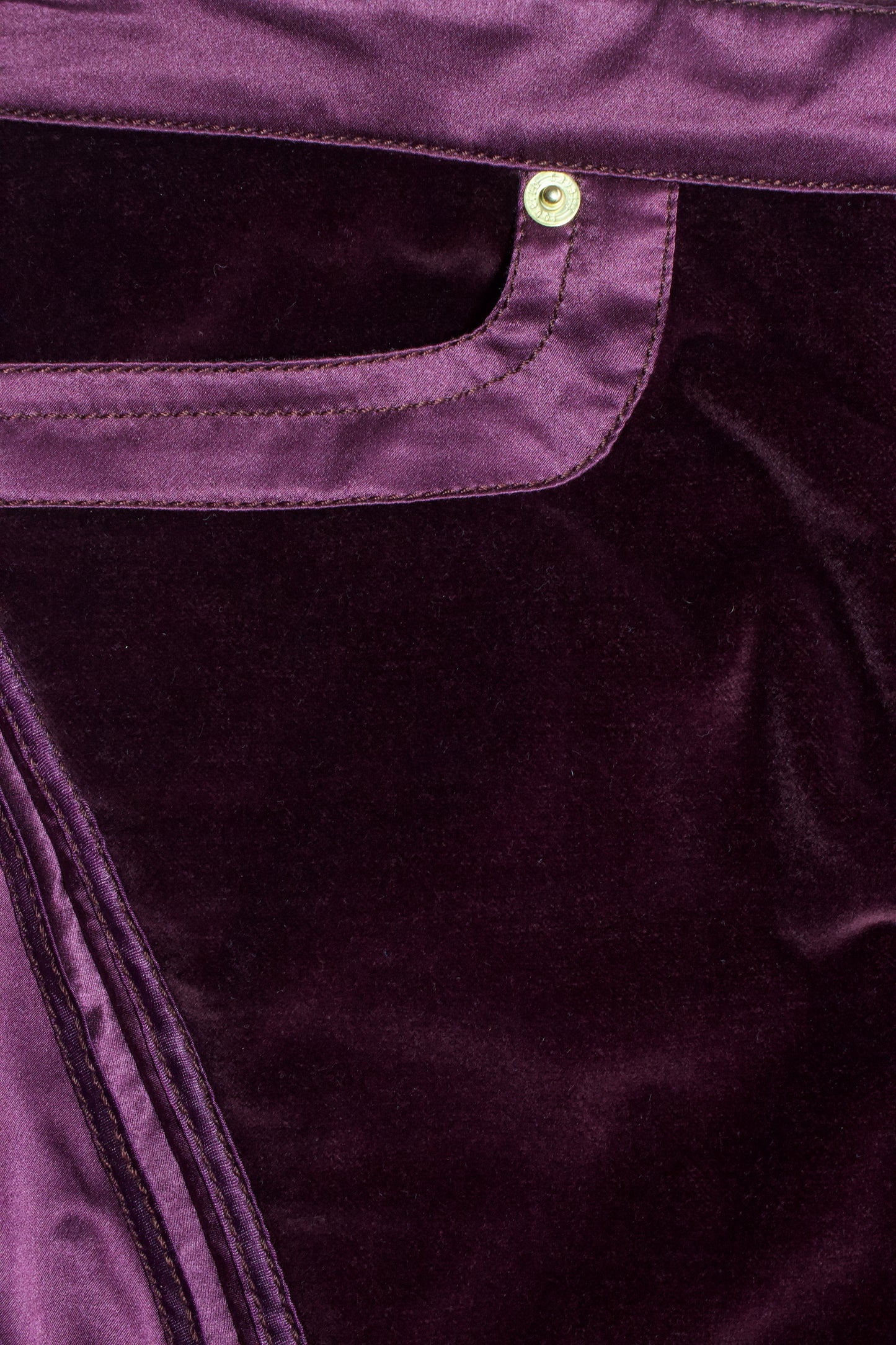 Roberto Cavalli FW 2004 purple velvet skirt