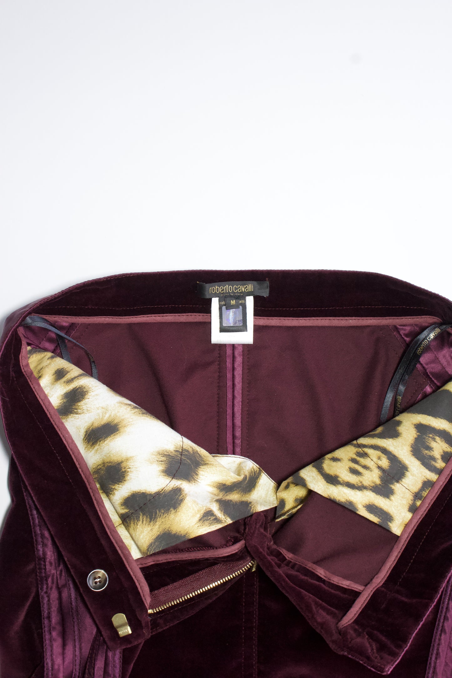 Roberto Cavalli FW 2004 purple velvet skirt