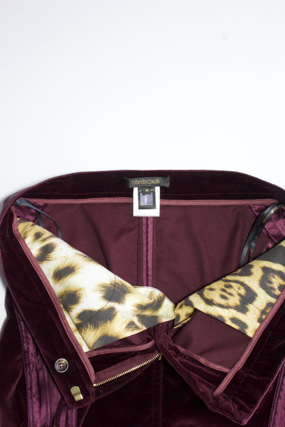 Roberto Cavalli FW 2004 purple velvet skirt