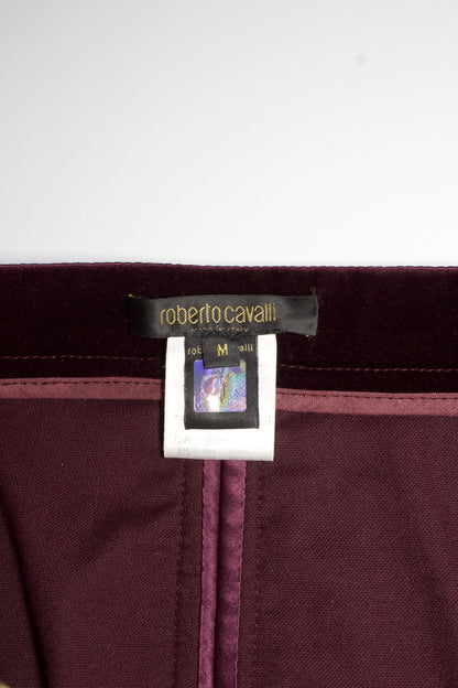 Roberto Cavalli FW 2004 purple velvet skirt