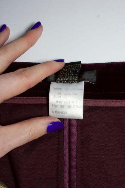 Roberto Cavalli FW 2004 purple velvet skirt