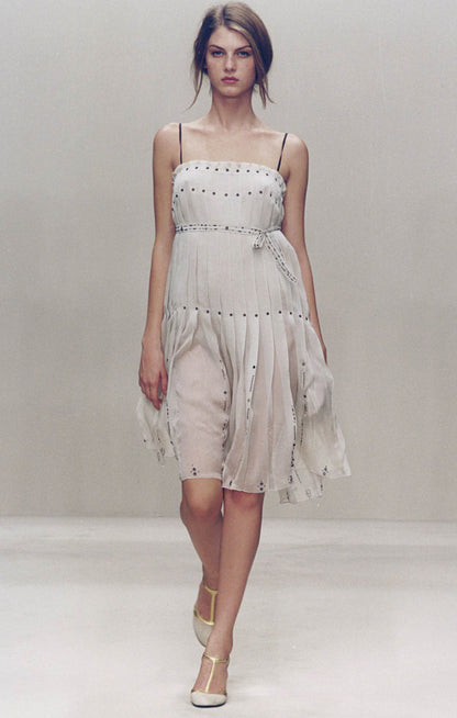 Prada SS 2000 silk embellished skirt