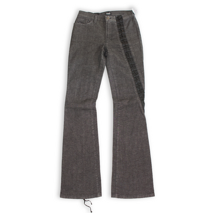 Dolce & Gabbana SS 2002 grey lace-up jeans