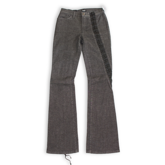 Dolce & Gabbana SS 2002 grey lace-up jeans
