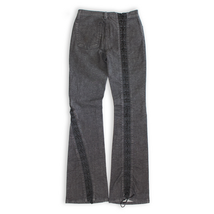 Dolce & Gabbana SS 2002 grey lace-up jeans
