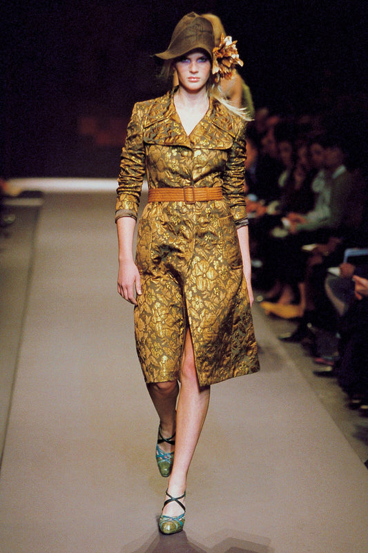 Miu Miu FW 2004 golden brocade skirt
