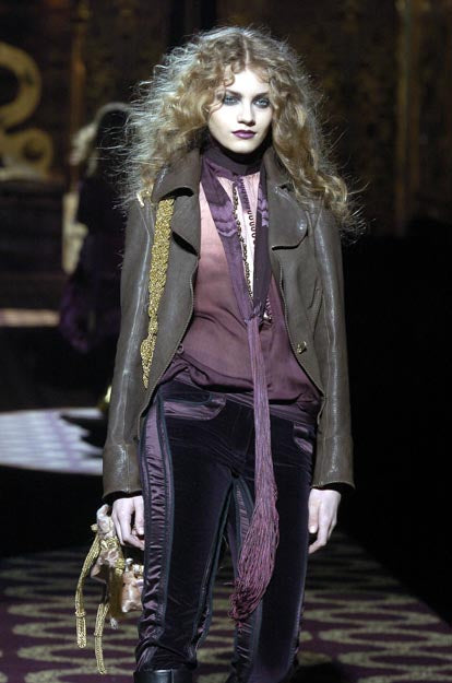 Roberto Cavalli FW 2004 purple velvet trousers